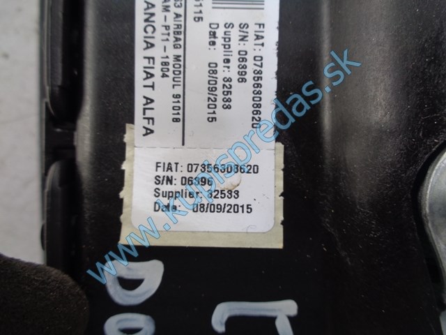 pravý predný sedačkový airbag na fiat doblo II, 07356308620
